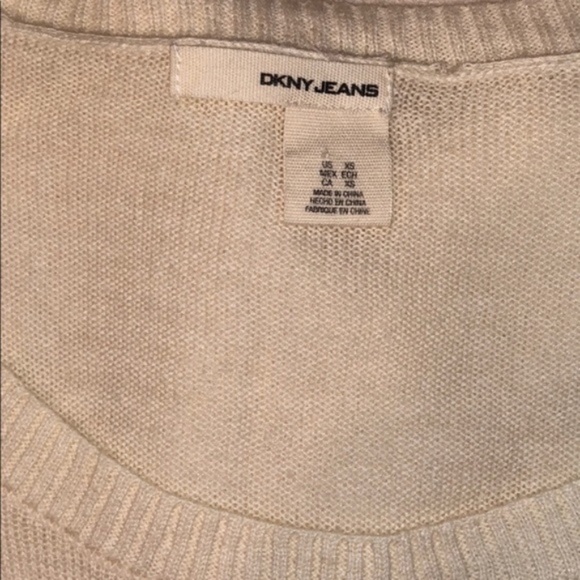 DKNY Jeans Sweater Cream colored with Gold design - Picture 4 of 10